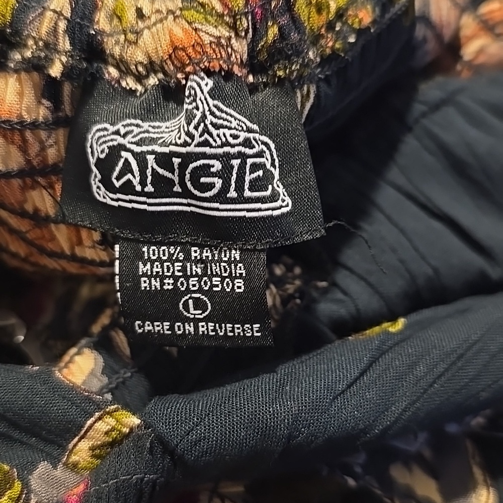 Angie Black Floral Hi-Low Maxi Dress L - Picture 2 of 5
